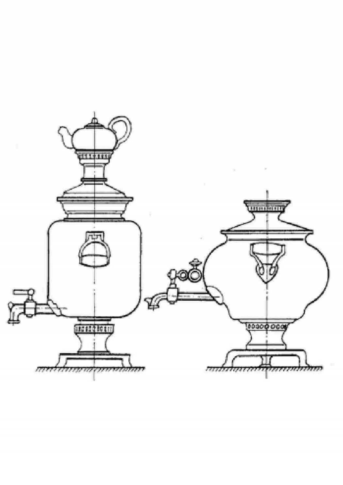 Coloring book glorious Tula samovar