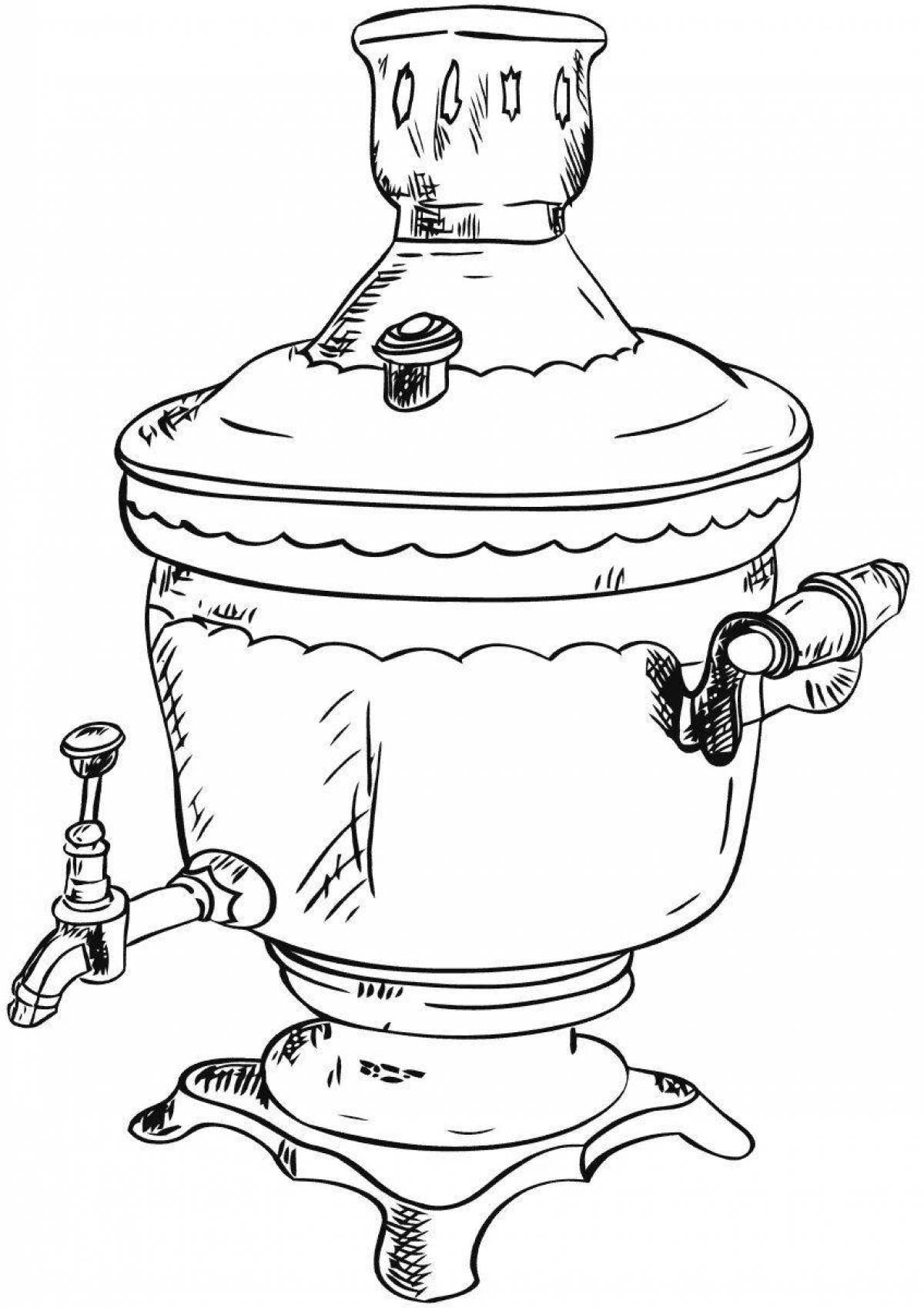 Coloring radiant Tula samovar