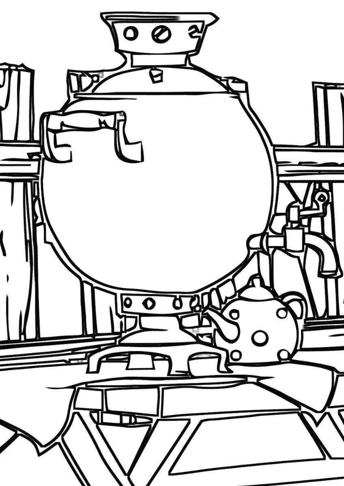 Coloring book inviting Tula samovar