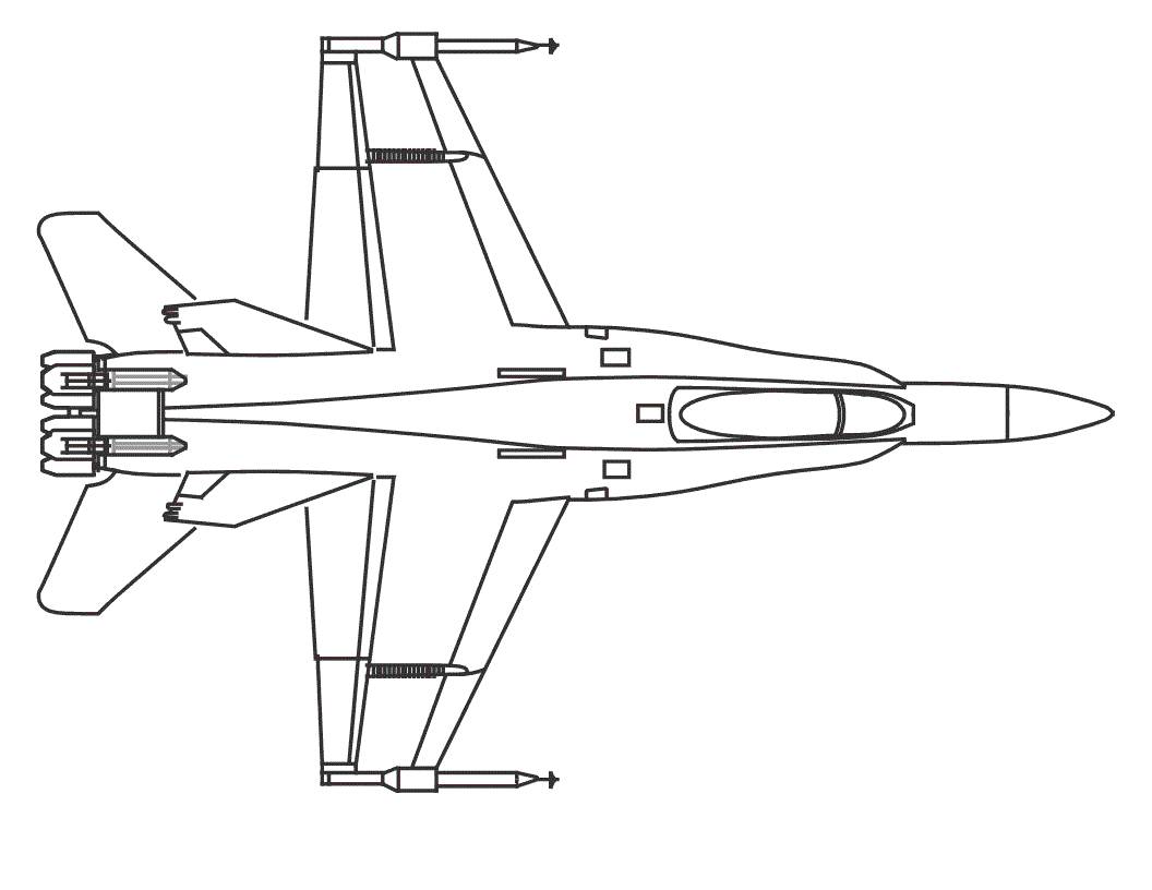Истребитель рисунок сверху