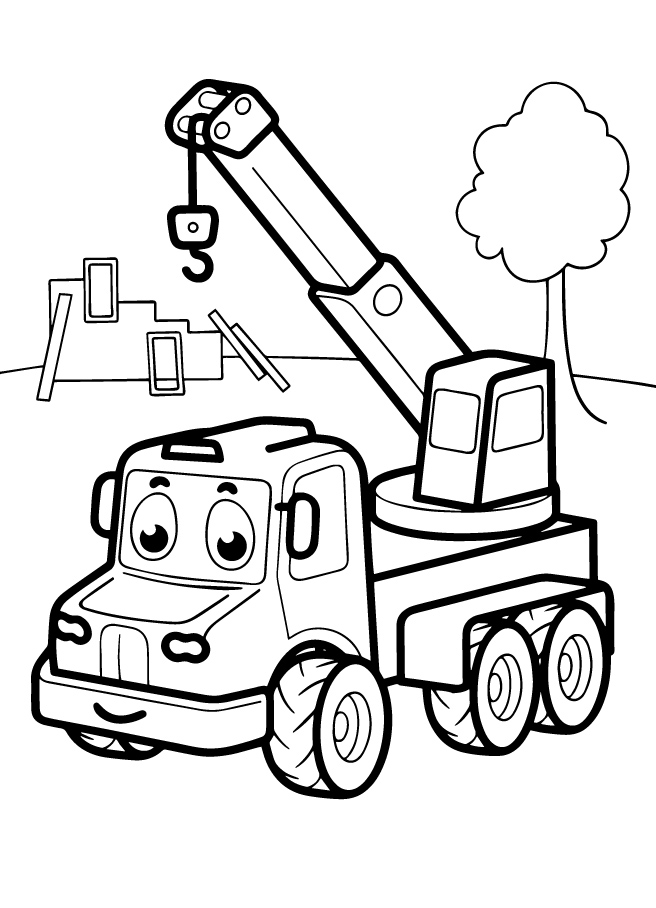 Photo Cartoon truck crane