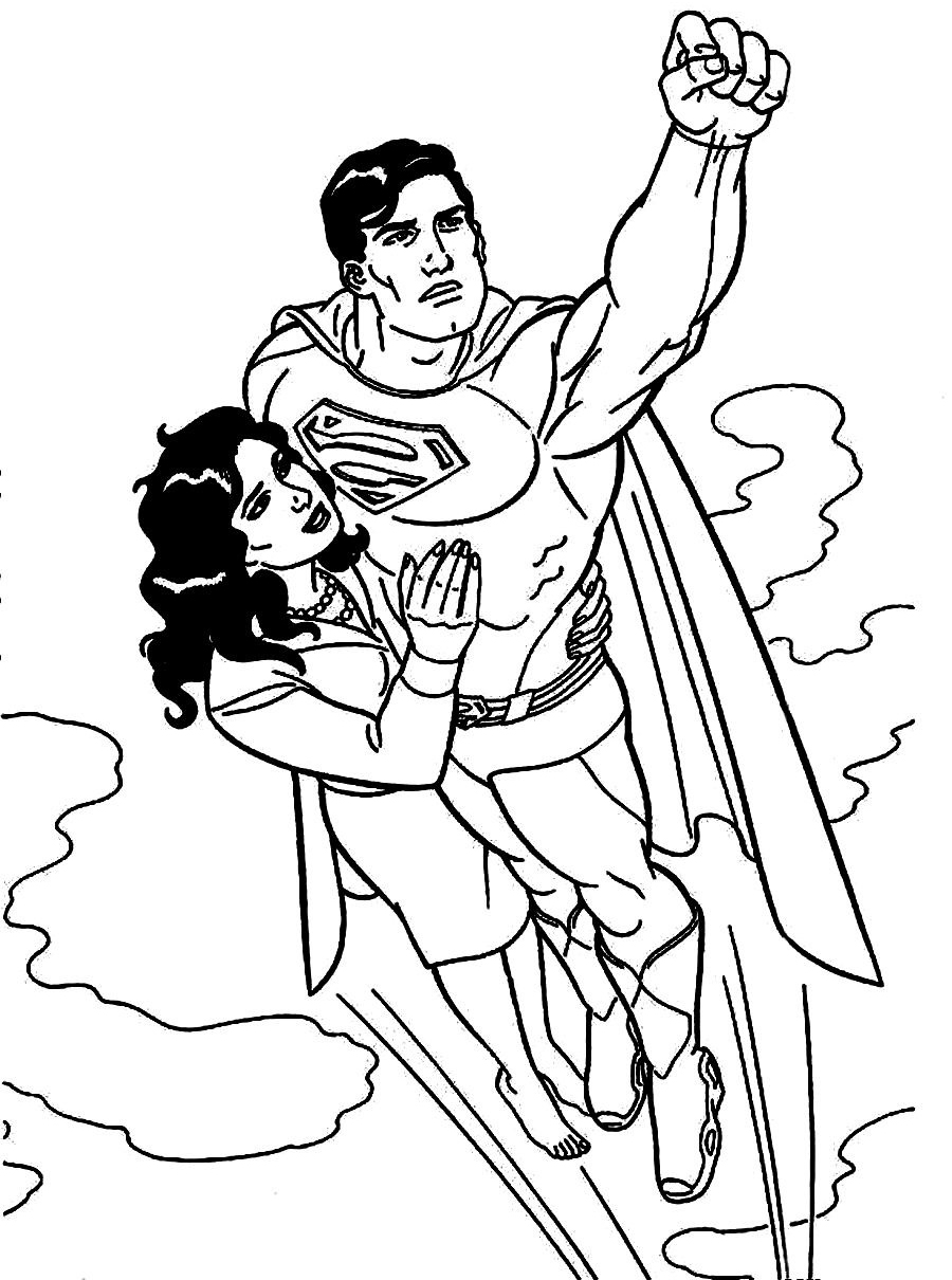 Photo Superman flies with a girl