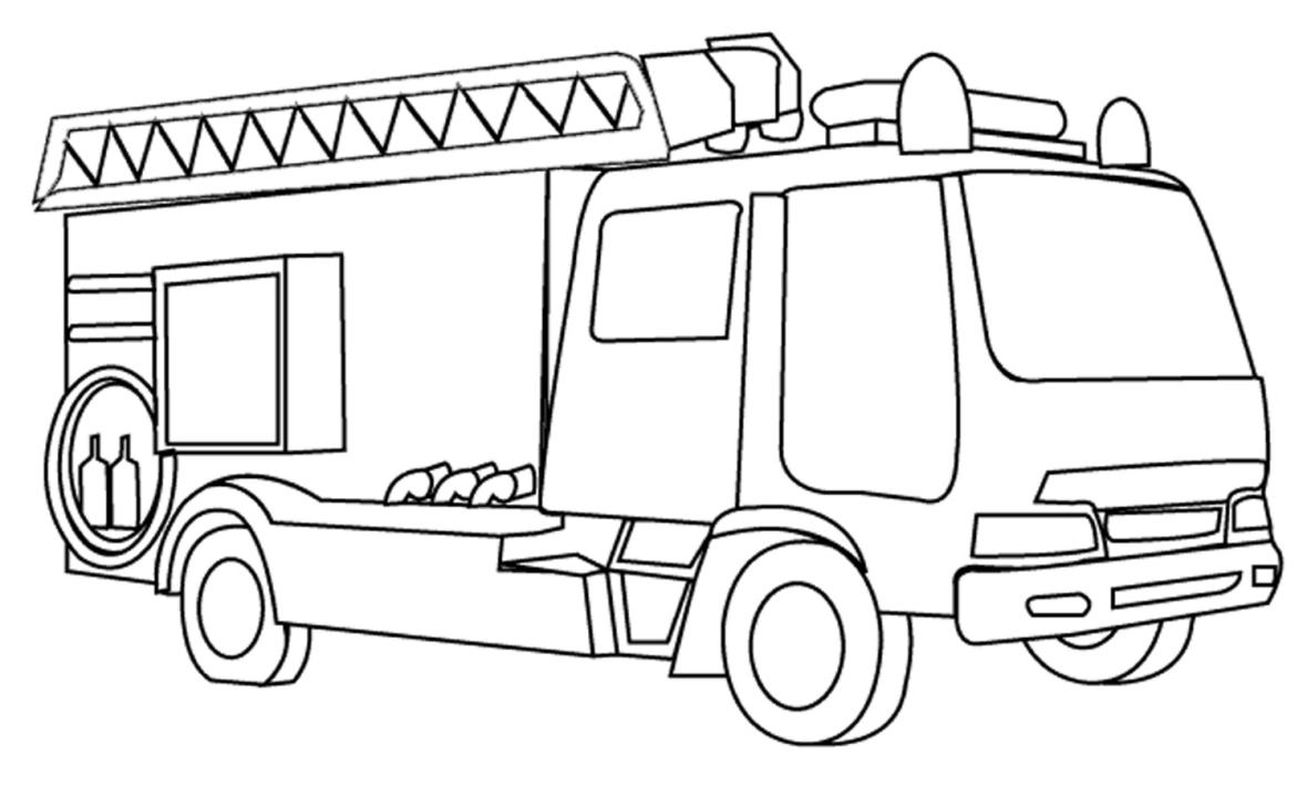 Photo Fire truck coloring page