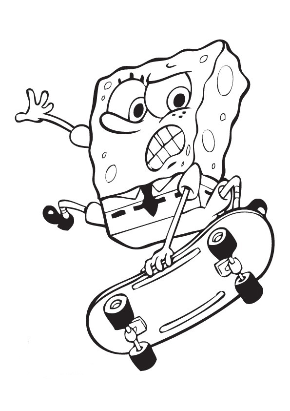 Spongebob on a skateboard