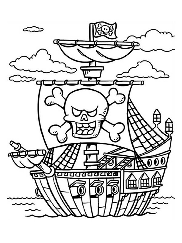Фото Пиратский корабль с черепом