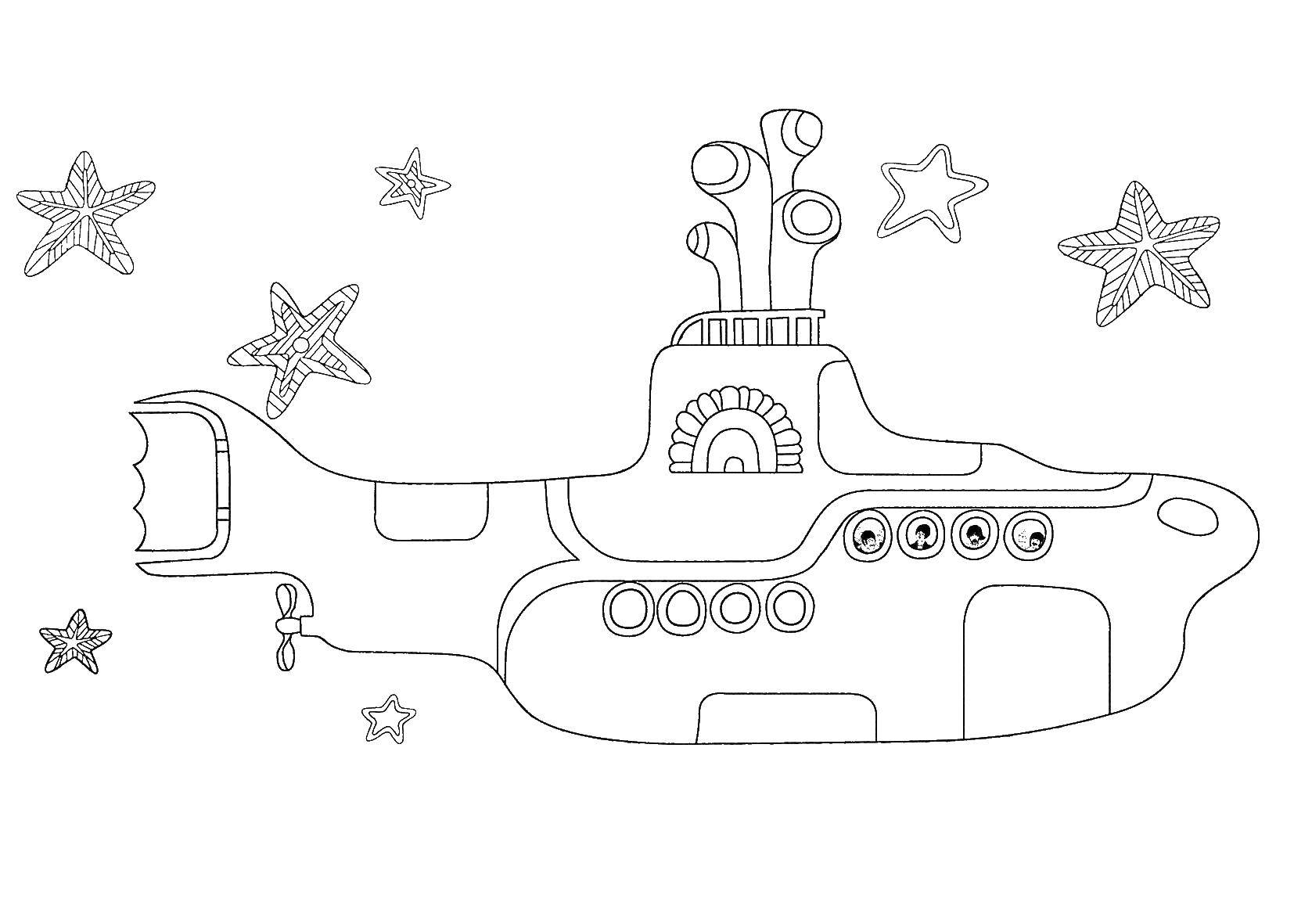 Фото Подводная лодка со звездами
