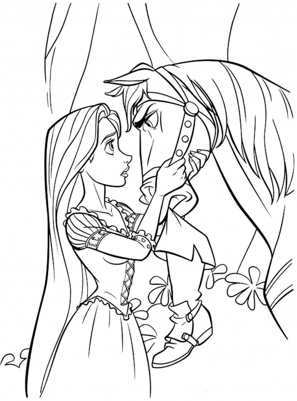 Rapunzel with a horse