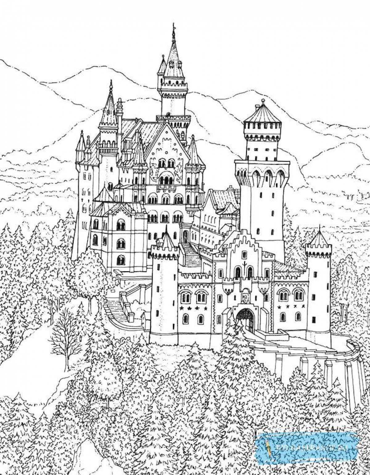 Замок Нойшванштайн Германия чертеж