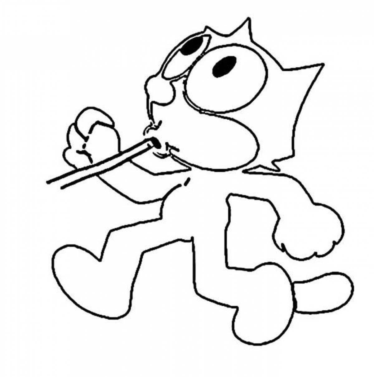 Adorable cartoon cat coloring book