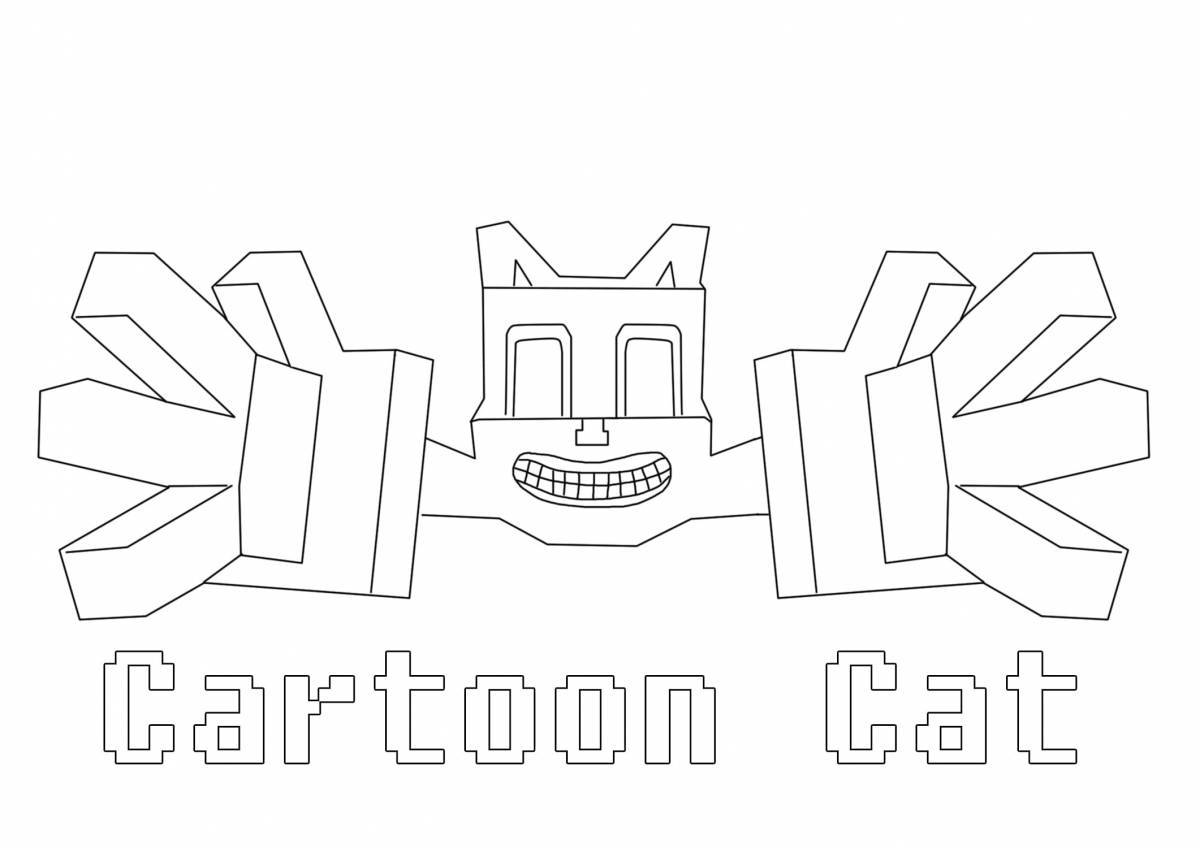 Animated coloring cartoon cat