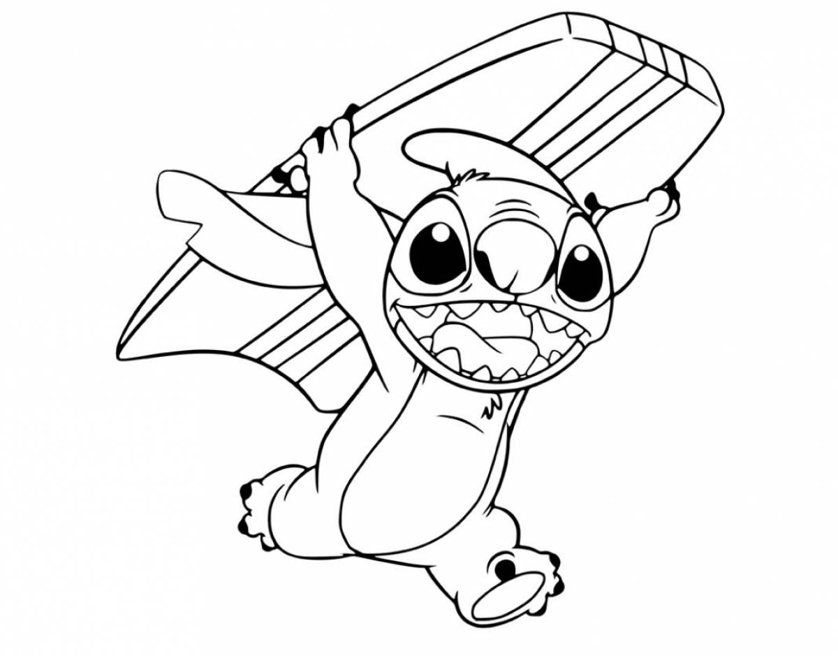 Funny stitch for coloring