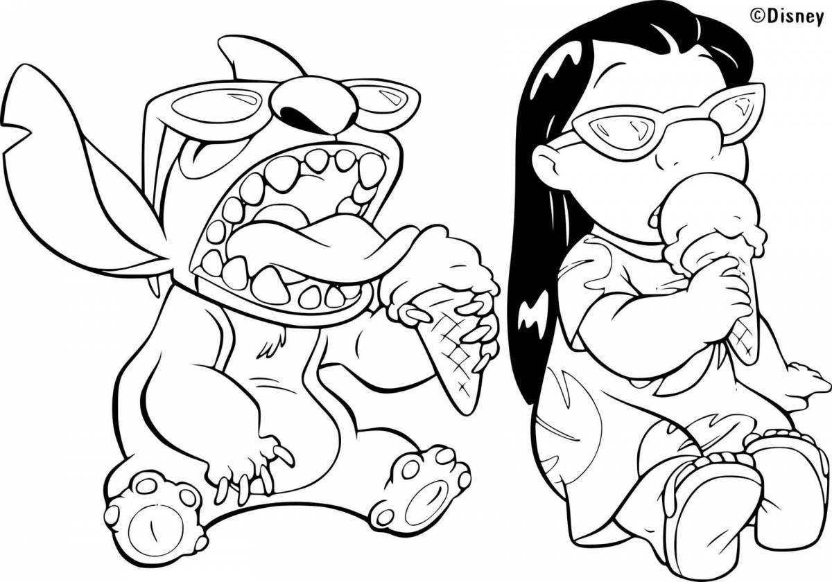 Funky coloring page stitch