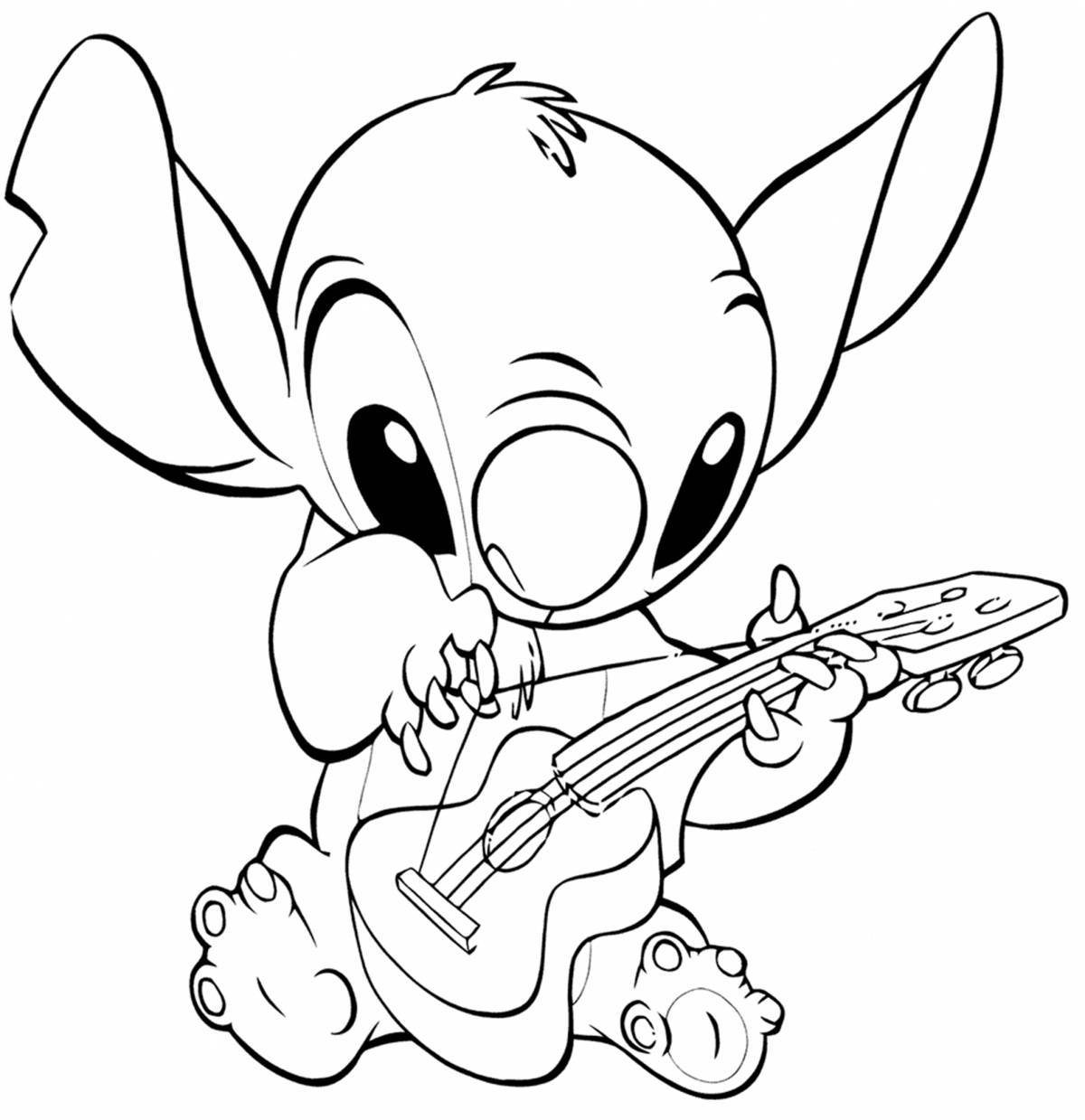 Colorful stitch coloring page