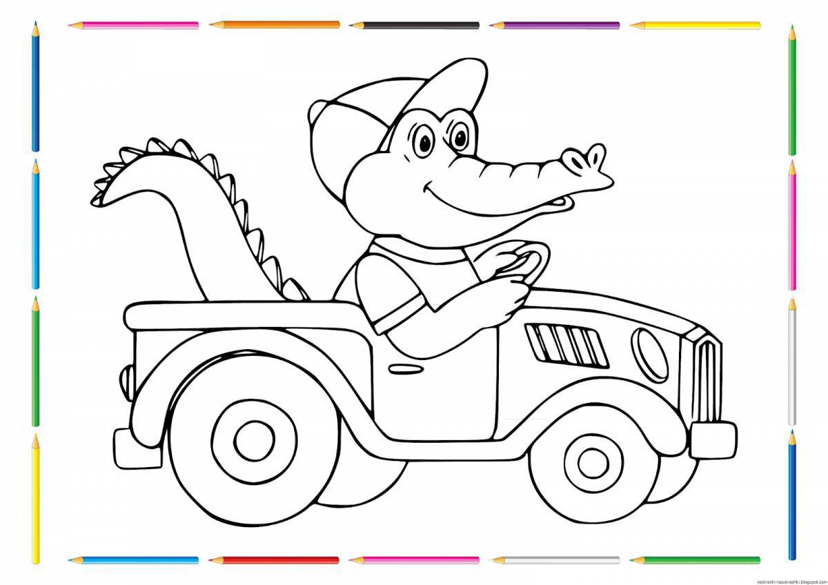Bright car coloring book for kids