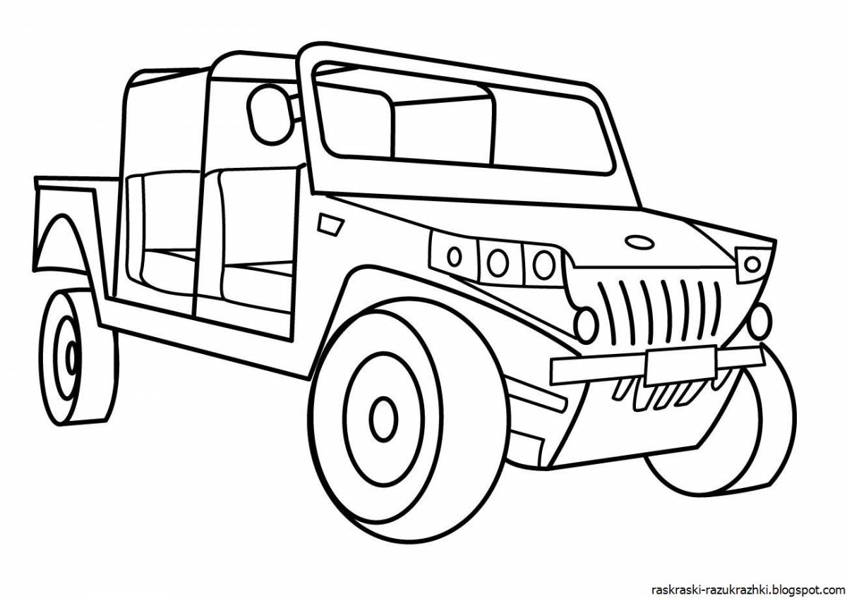 Coloring cool car for kids