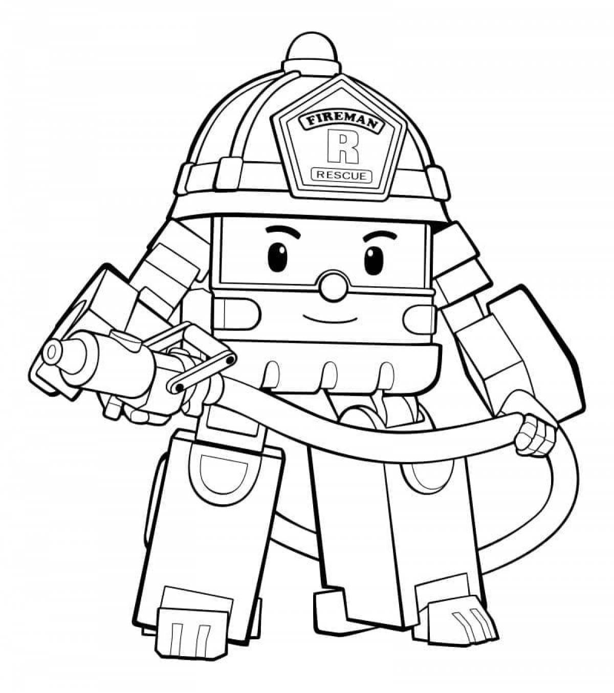 Robocar poly coloring page
