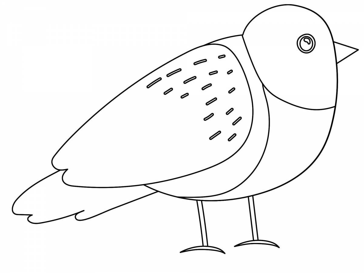 Animated bullfinch coloring page for kids