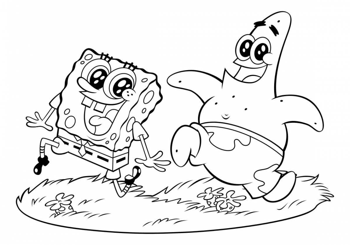 Attractive spongebob coloring page