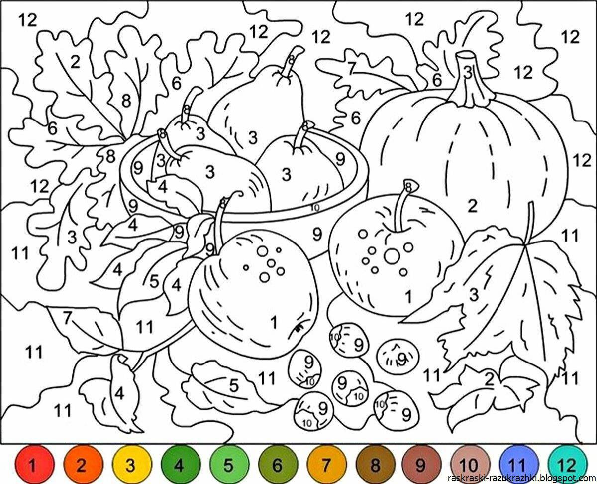 Fun coloring by numbers for kids