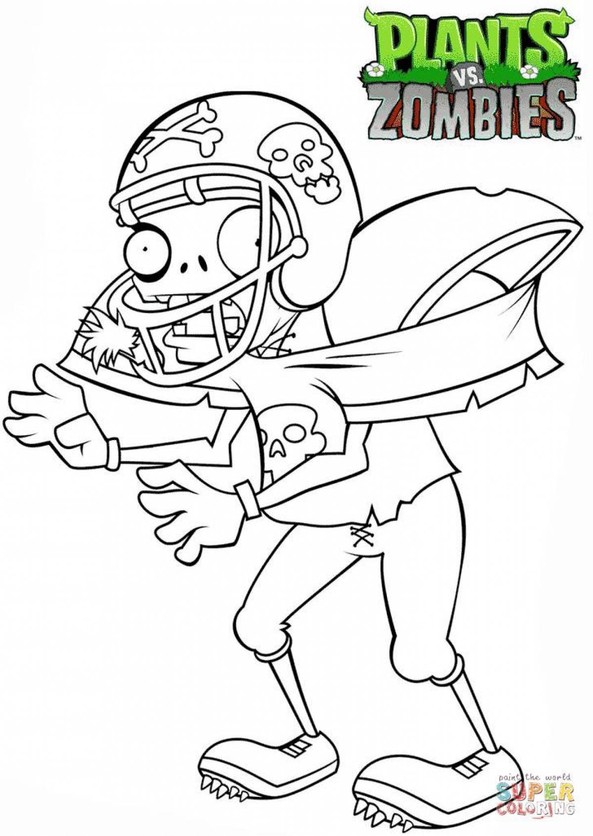 Playful plants vs zombies coloring page