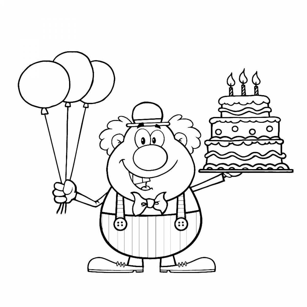 Living birthday coloring page