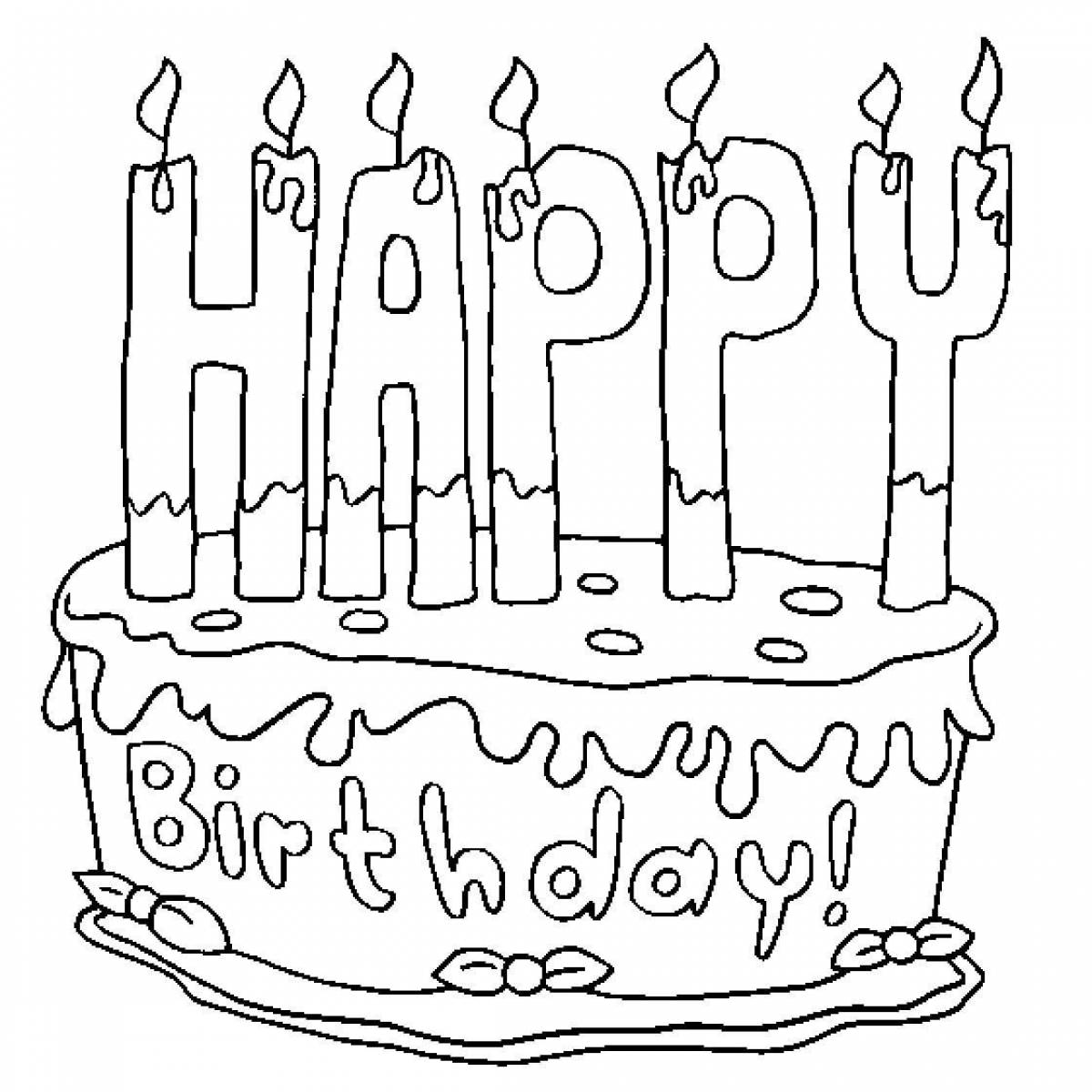 Fabulous birthday coloring page