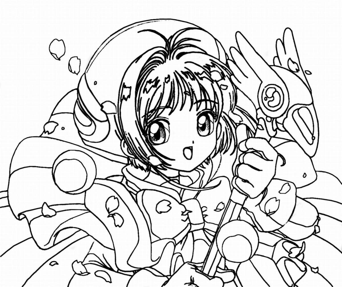 Adorable coloring book for anime girls
