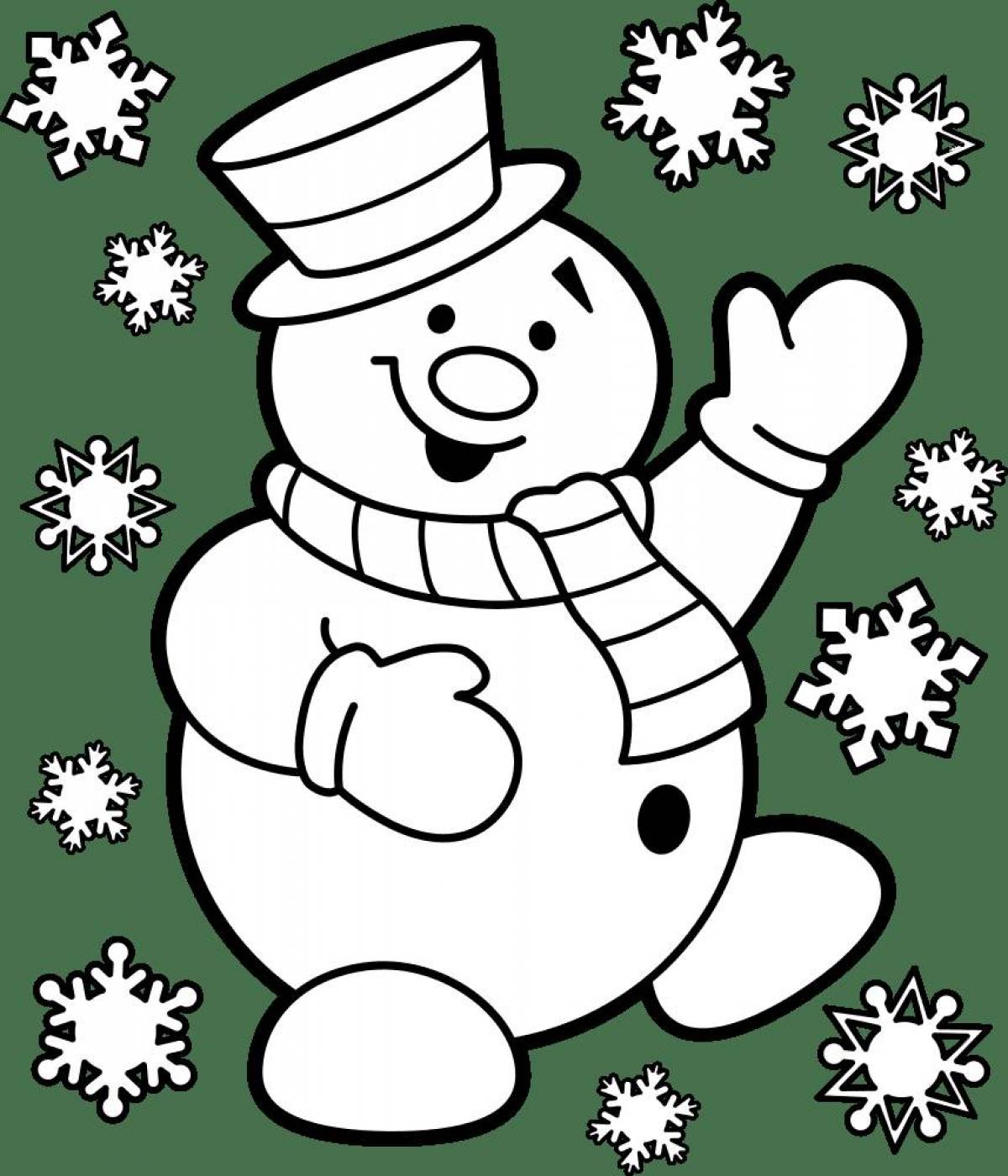 Whimsical snowman coloring book for kids
