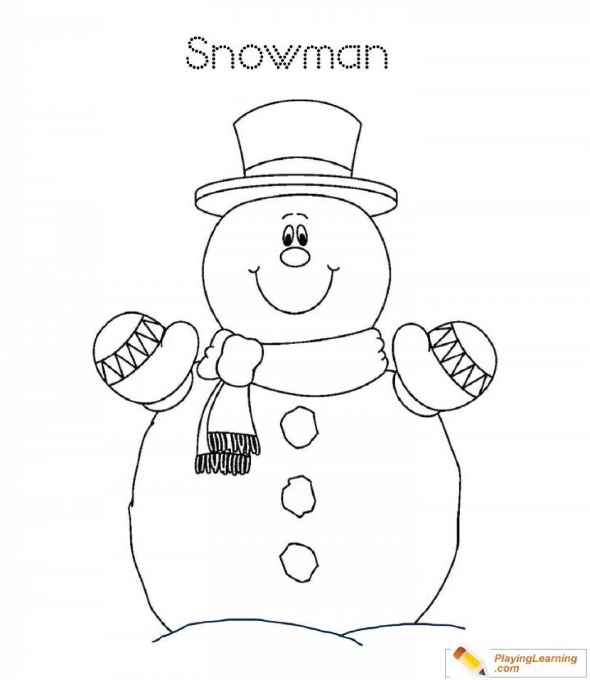 Live coloring snowman for children