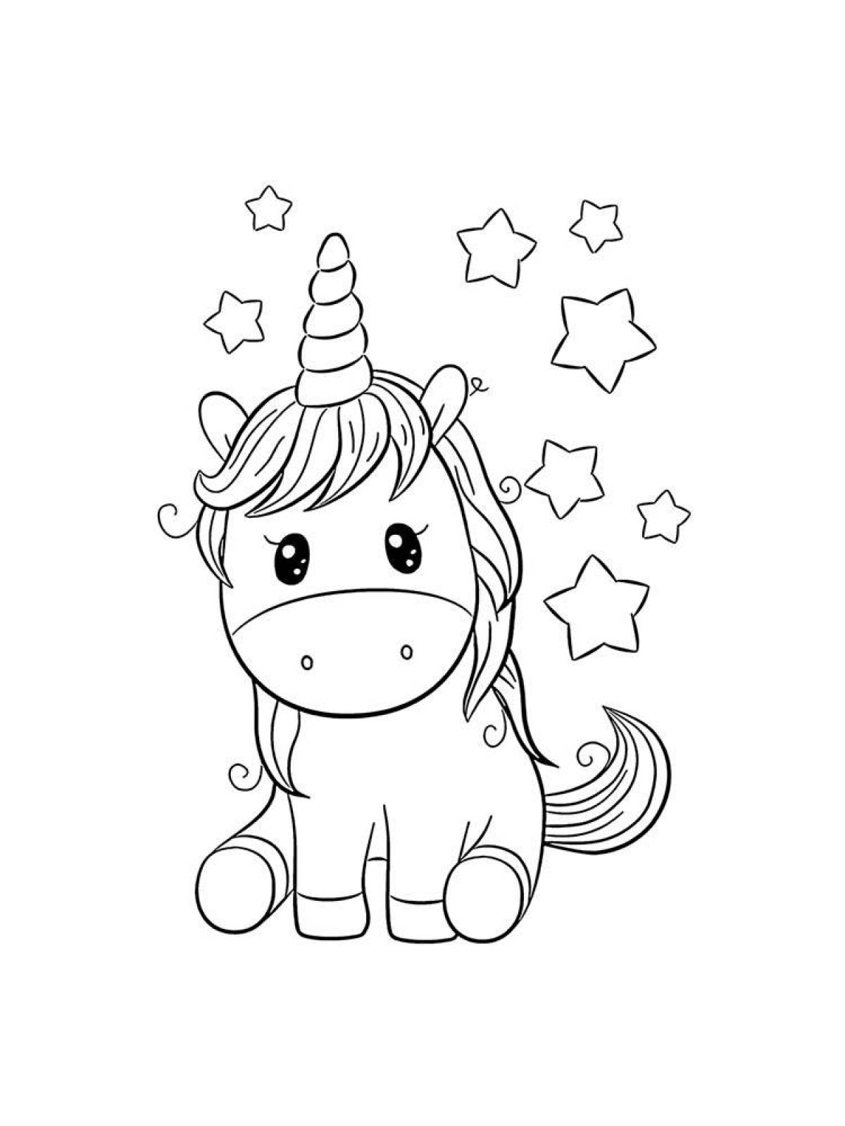 Adorable unicorn coloring pages for girls