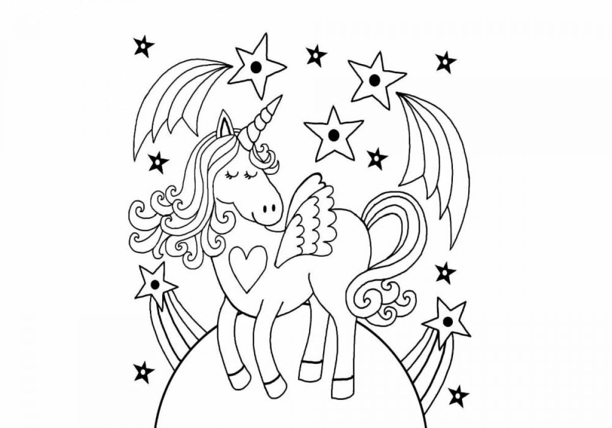 Fancy coloring unicorns for girls