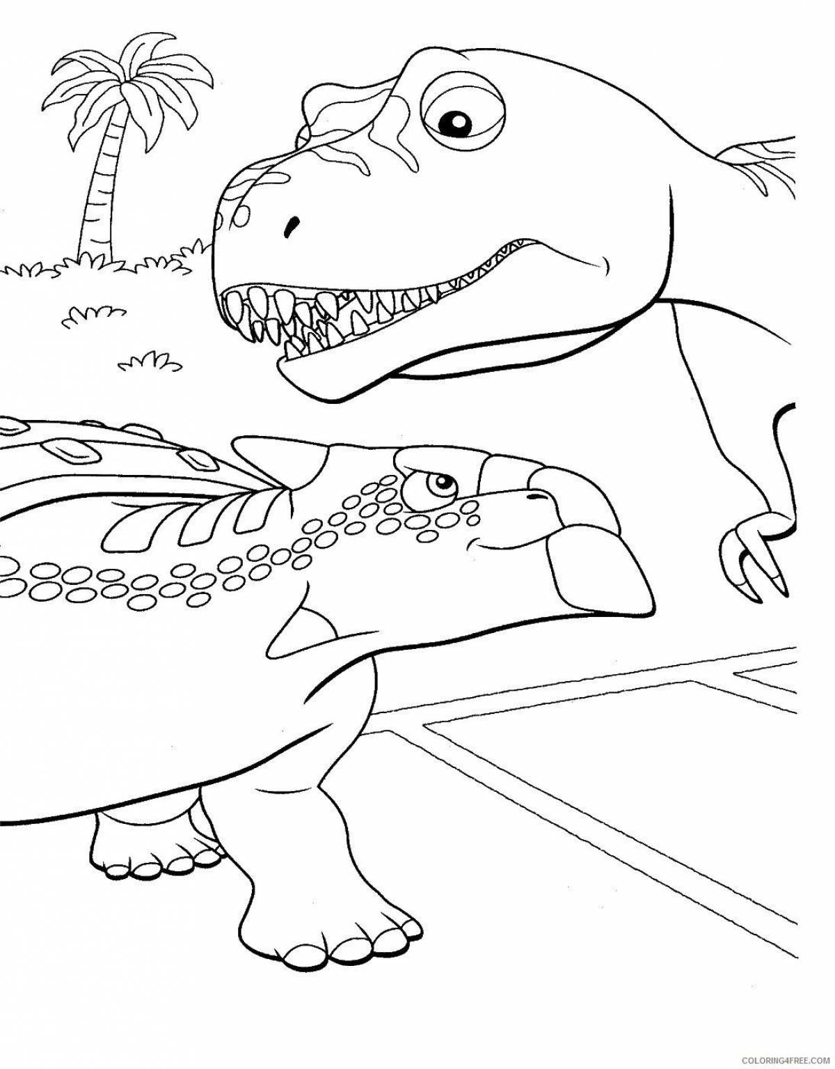 Раскраска сказочный турбозавр