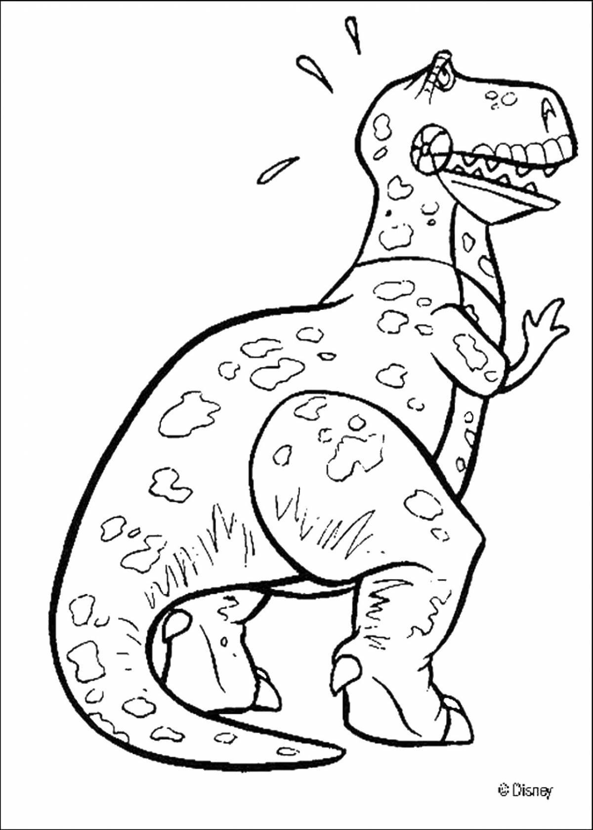 Раскраска смелый турбозавр
