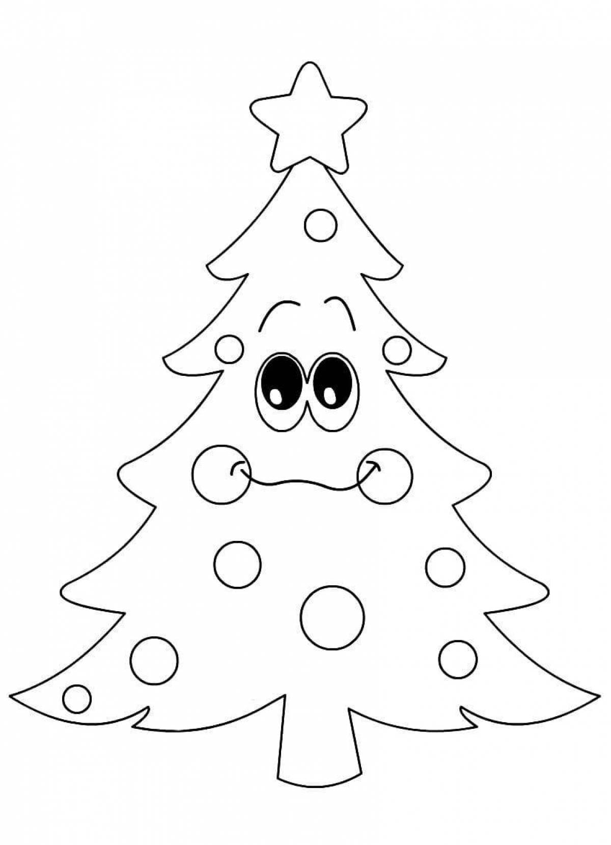 Раскраска «веселая рождественская елка»