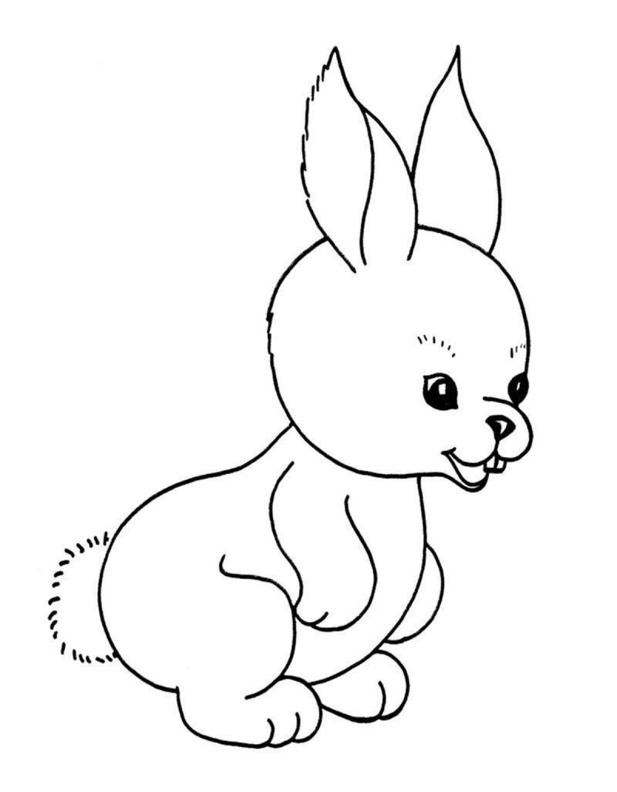 Coloring happy hare for kids