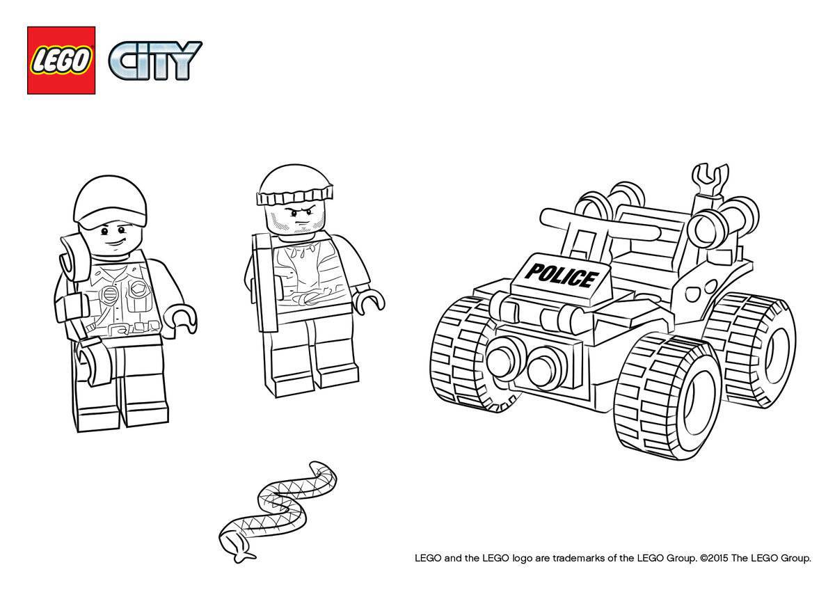 Playful lego coloring page