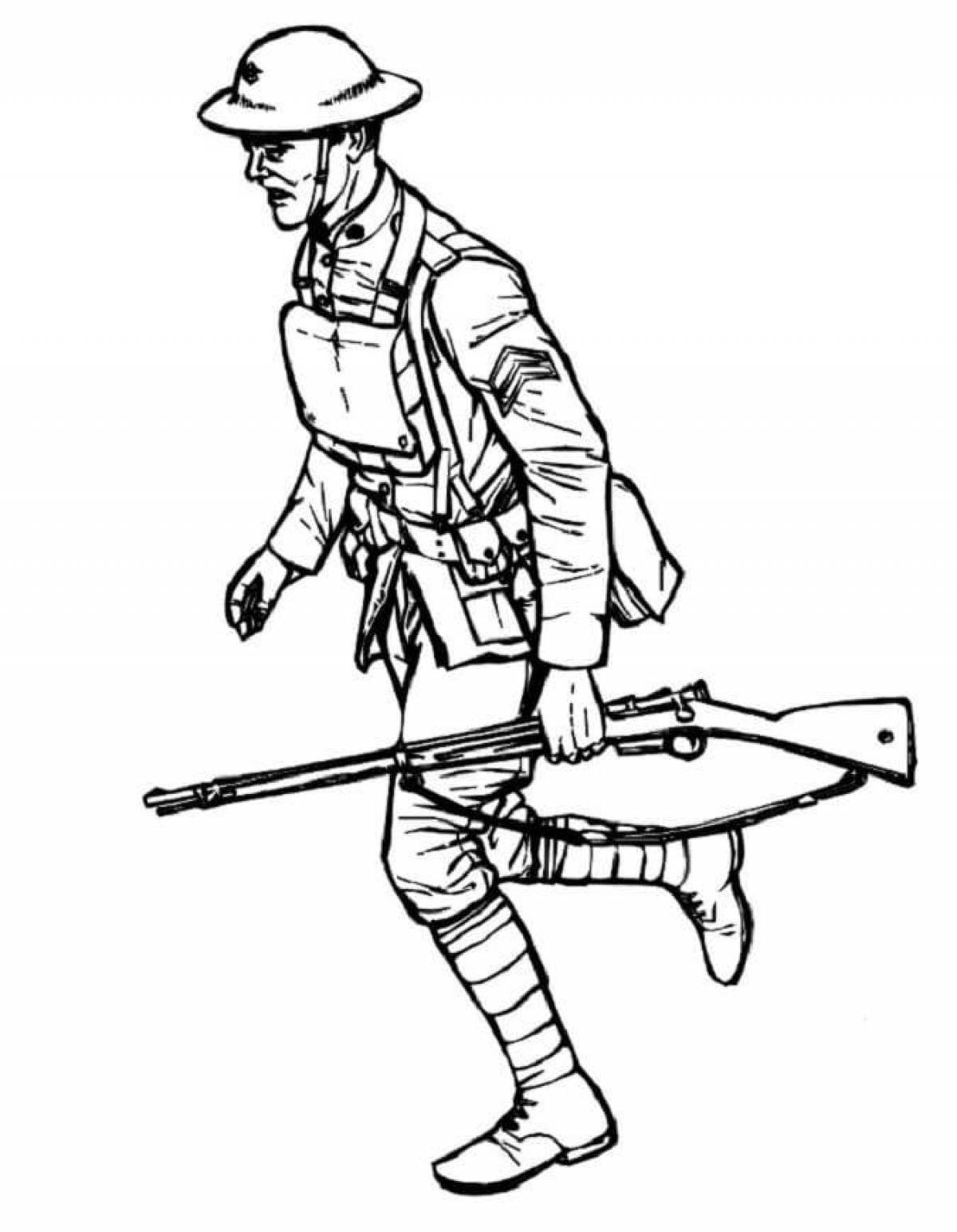 Courageous soldier coloring book
