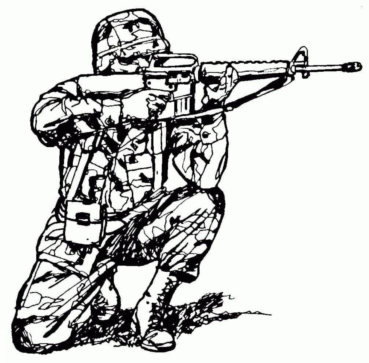 Resolute soldier coloring page
