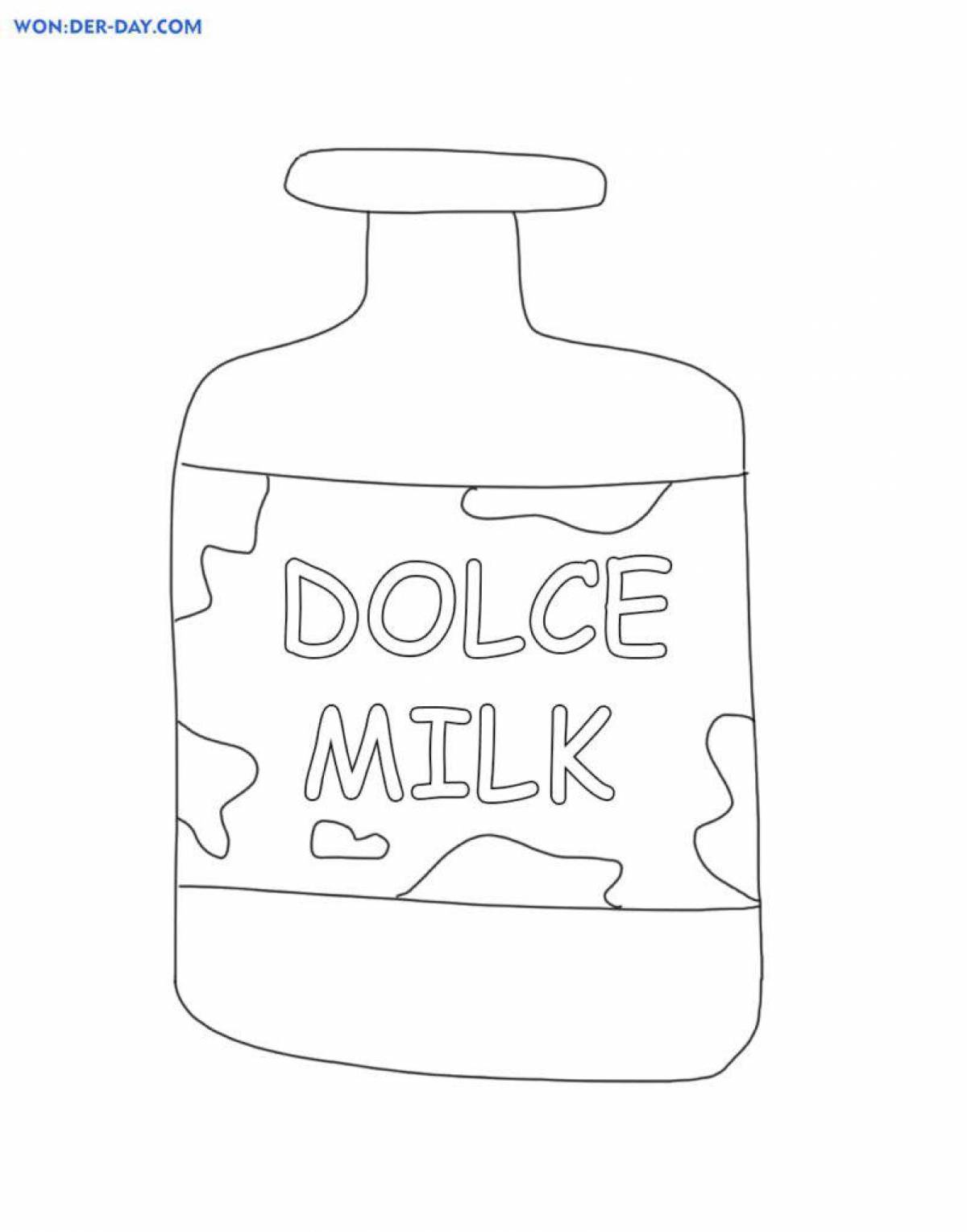Красочная страница раскраски dolce milk