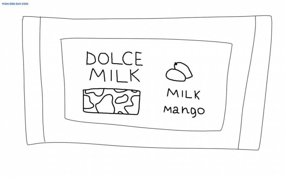 Яркая страница раскраски dolce milk