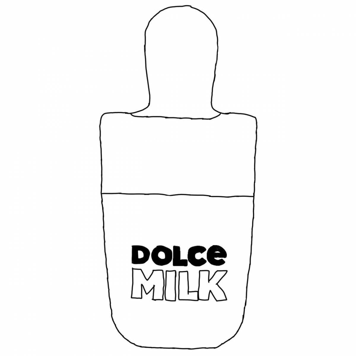 Игривая страница раскраски dolce milk