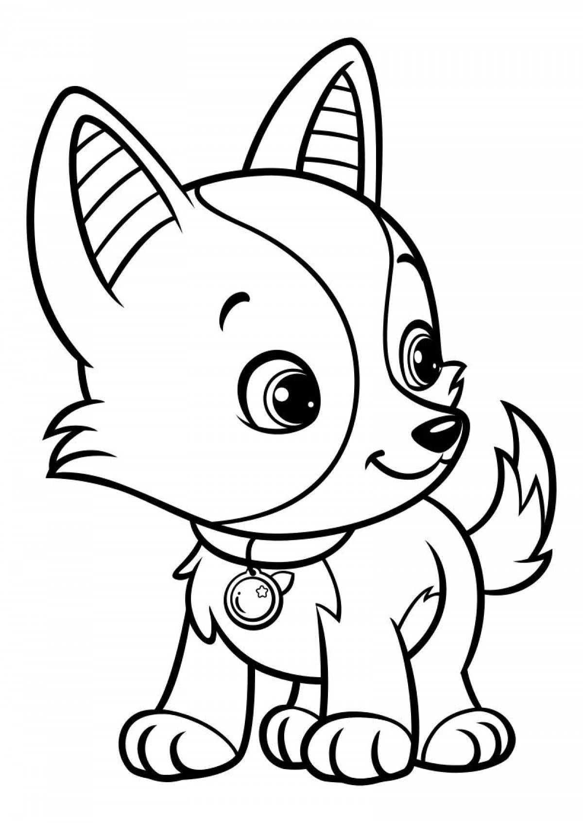 Big eared dog coloring book kittens