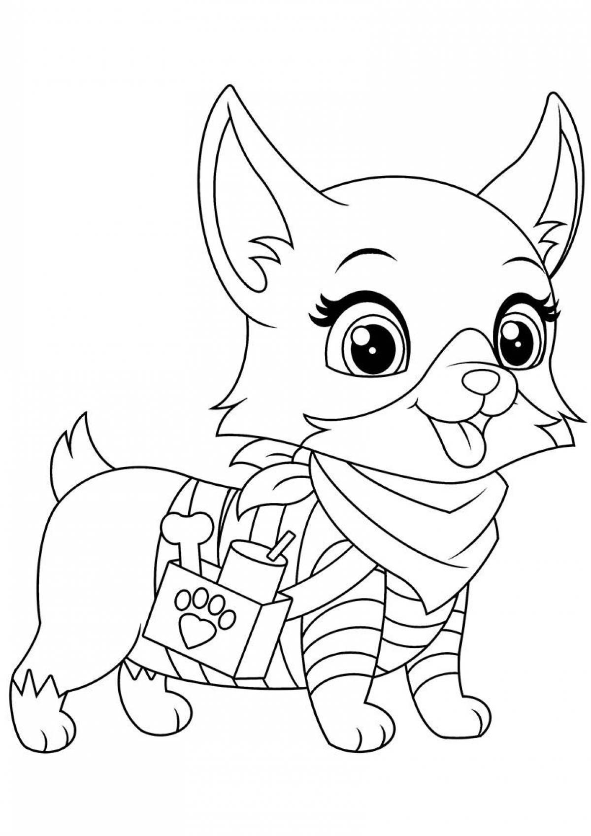 Coloring book big-pawed dogs kittens