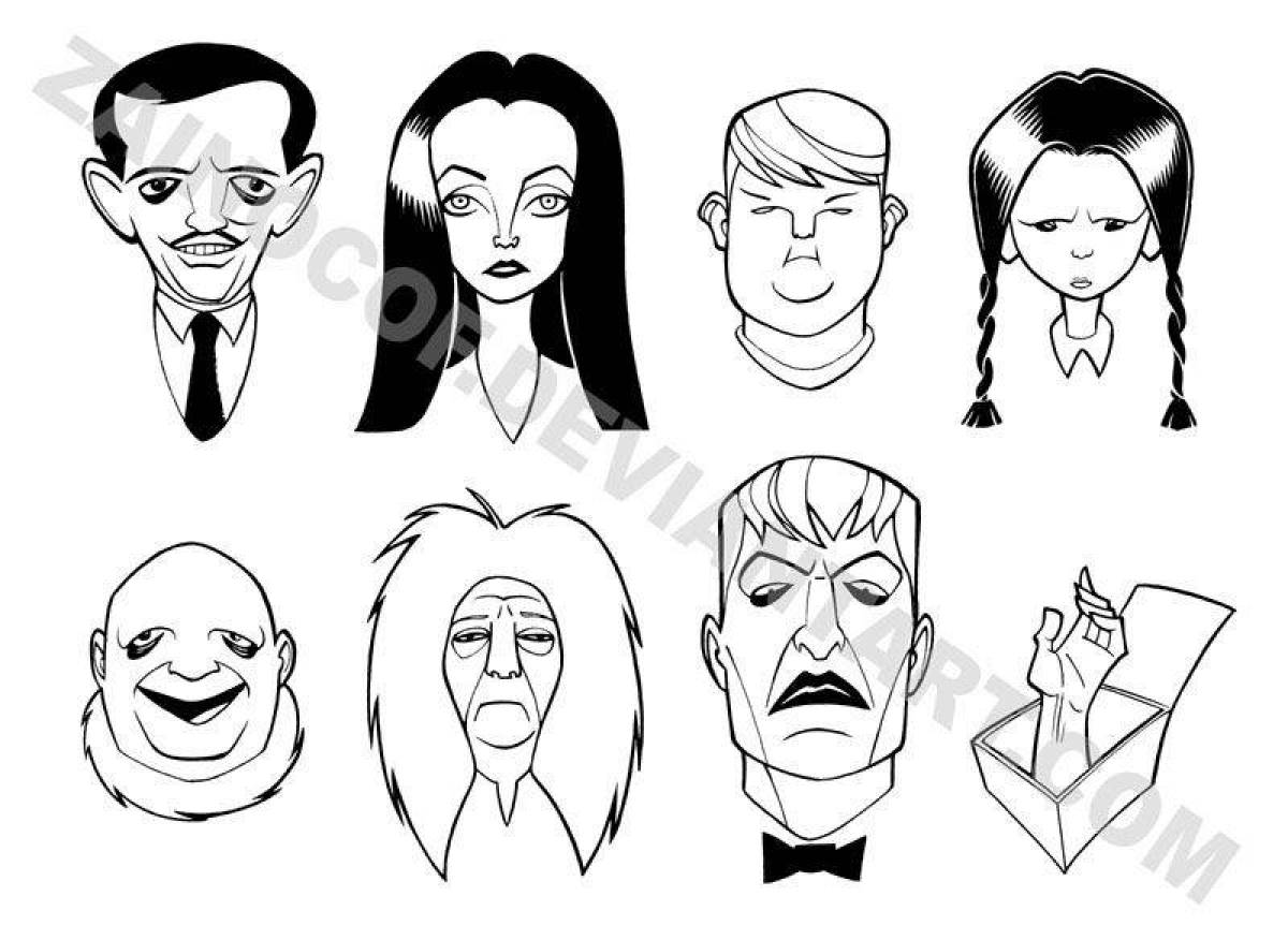 Vibrant Addams Family Coloring Page