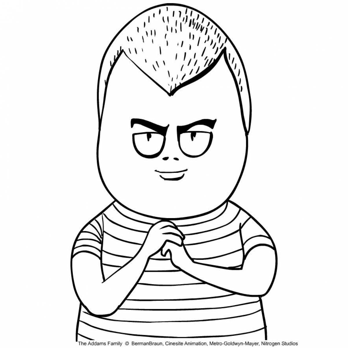 Glowing addams family coloring page