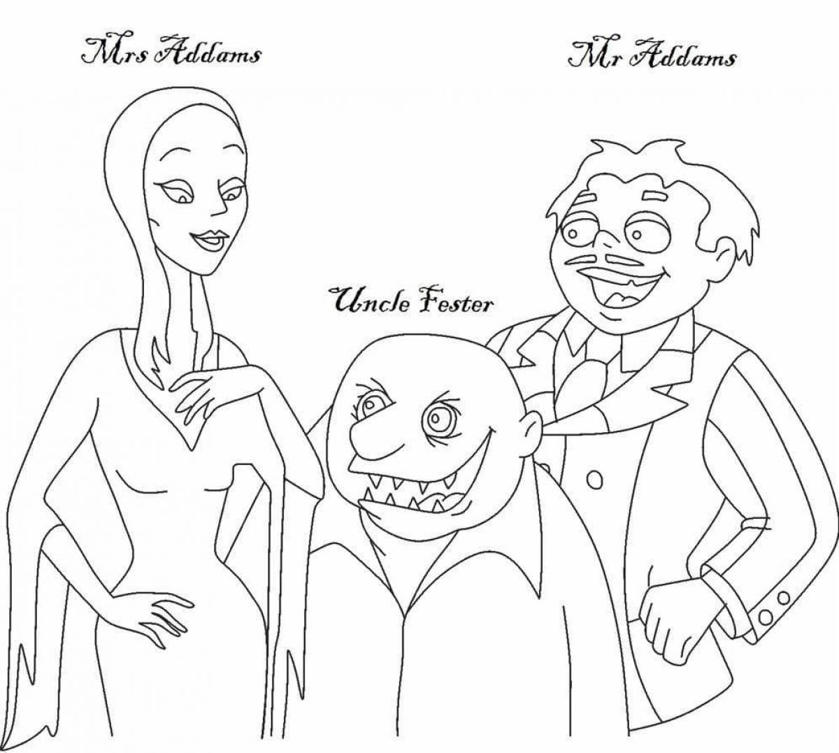 Rough Addams Family coloring book
