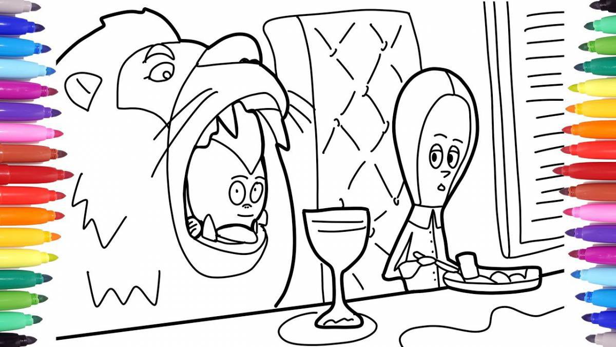 Addams Family Holiday Coloring Page