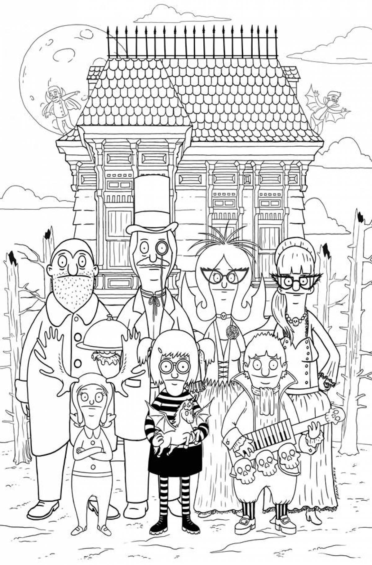Color-loving addams family coloring book