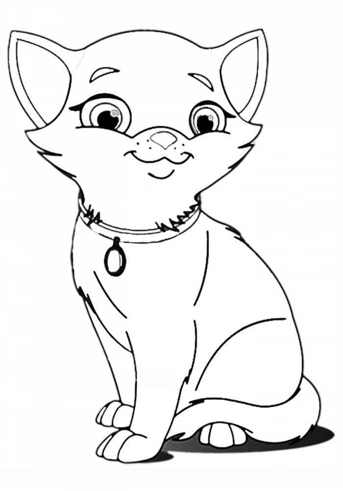 Cute cats coloring pages for kids