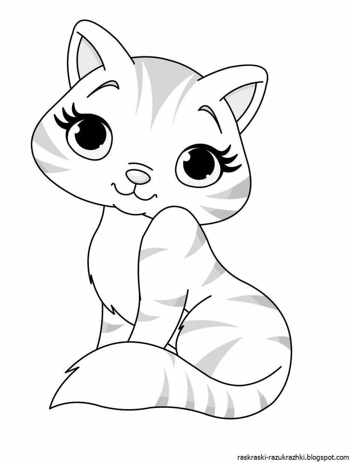 Funny cat coloring pages for kids